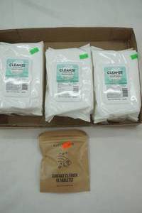 lot 77 image: Cleanze Antibacterial Hand Wipes with Aloe (300 wipes) & Surface Cleaner Tablets (5ct)