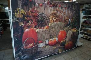 lot 132 image: Studio Photography Backdrop (Fall Theme) 8ft wide by 6 tall