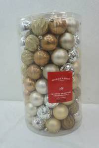 lot 170 image: Wondershop 100ct Shatter-Resistant Ornament Set