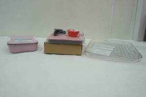 lot 215 image: Air Fryer Silicone Bakeware, Pillow Fort Lunch Box, Acrylic Lazy Susan