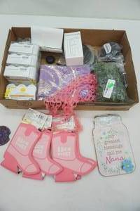lot 275 image: LED Votive Candles, Cowboy Boot Can Koozie Necklaces, hardware
