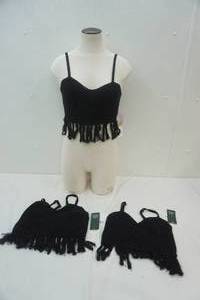 lot 454 image: (3ct) Knitted Crop Tops. Black. Wild Fable