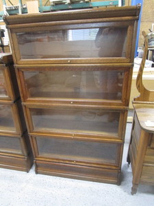 lot 147 image: Vintage Stackable Legal Bookcases (4) Sections 34x12x58