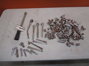 lot 210 image: 38 Drive Sockets, Ratchets, Extensions, Torque Wrench