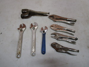 lot 216 image: Vise Grips & Crescent Wrenches