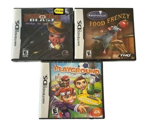 New (Sealed) Nintendo DS Game Lot - Ratatouille Food Frenzy, Barn Yard Blast, and Playground