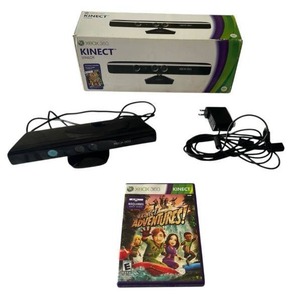 lot 8 image: Used Microsoft XBOX 360 Kinect Sensor with Kinect Adventures Game in Working Condition
