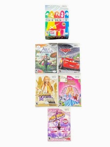 lot 16 image: New (Sealed) Nintendo Wii Game Lot - Sing It, Cars, Alice in Wonderland, Princess Island, All Star Cheer Squad, and Hannah Montana Spotlight World Tour