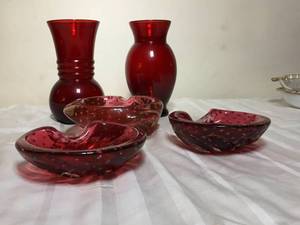 lot 152 image: Antique Cranberry Glass