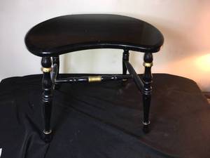 lot 18 image: Antique Black Wooden Stool