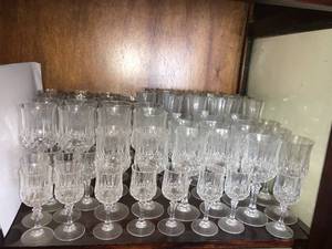 lot 232 image: Stemmed Crystal Glasses