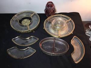 lot 237 image: Antique Crystal Glass Serving ware