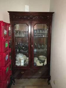 lot 25 image: Antique Curio Display Cabinet