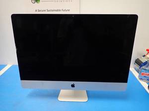 lot 14 image: Apple&nbspiMac17,1 A1419 MK462LLA AIO PC &nbspINTEL CORE I5-6500 3.2 Ghz  16GB DDR3 SDRAM  2TB HD  121GB  Includes power cable and IOS  cracked  chipped glass