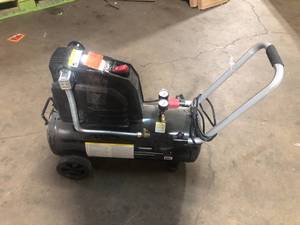 lot 5 image: Husky 8 Gal. 150 PSI Portable Electric Oil-Free Horizontal Hotdog Air Compressor with Rubber Wheels and 1-Quick Coupler  Customer Returns See Pictures