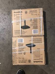 lot 9 image: Lot of StyleWell 26 lbs. Concrete and Resin Patio Umbrella Base in Black  Customer Returns See Pictures