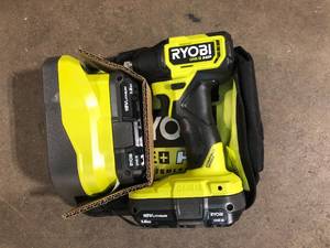 lot 36 image: RYOBI ONE HP 18V Brushless Cordless Compact 14 in. Hex Impact Driver Kit with (2) 1.5 Ah Batteries and Charger   Customer Returns See Pictures
