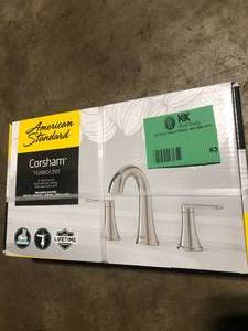 lot 63 image: American Standard Corsham 8 in. Widespread Double-Handle Bathroom Faucet in Brushed Nickel see pictures