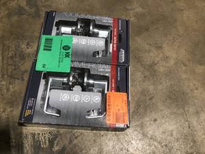 lot 64 image: Lot of 2 Universal Hardware Light Duty Commercial Entry Lever ADA, UL 3-Hour Fire, ANSI Grade 2, Satin Chrome Finish customer Return see pictures