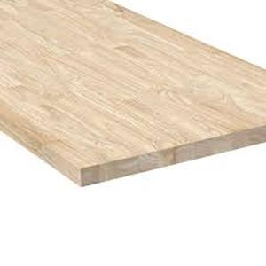 lot 29 image: HARDWOOD REFLECTIONS 6 ft. L x 25 in. D Unfinished Hevea Solid Wood Butcher Block Countertop with Square Edge Customer Returns See Pictures