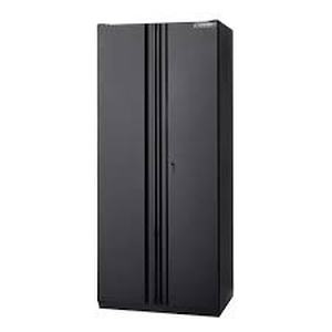 Husky  Pro Duty Welded 20-Gauge Steel Freestanding Garage Cabinet in Black Line-X (36 in. W x 81 in. H x 24 in. D) Customer Returns See Pictures