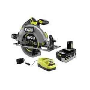 lot 56 image: RYOBI ONE HP 18V Brushless Cordless 7-14 in. Circular Saw with  Battery Customer Return see pictures