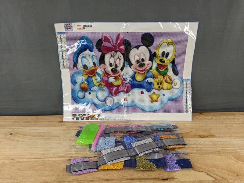 lot 241 image: Diamond Art Kit Disney Mickey Baby Family 9.75 x 13.75 in - Brand New