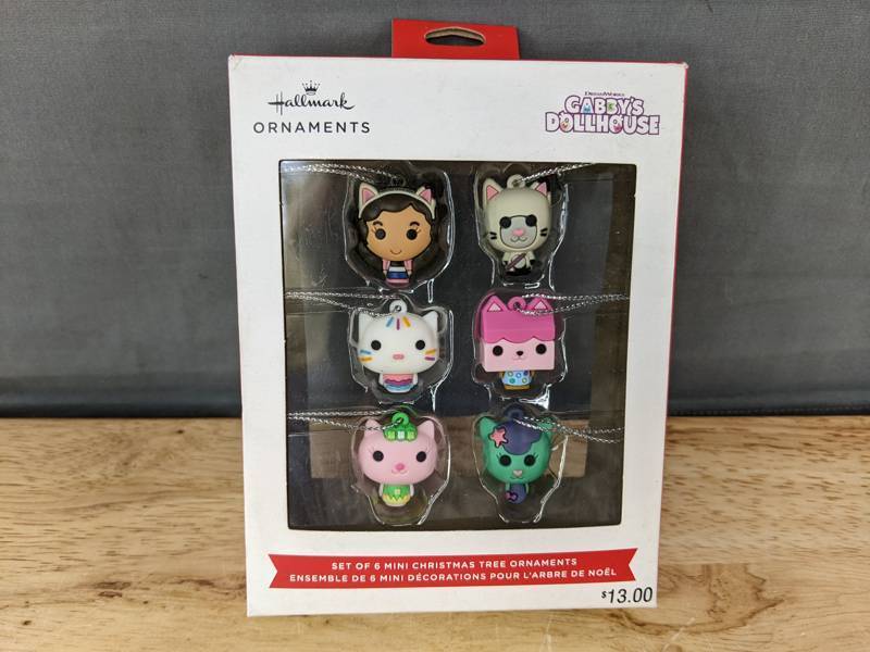 lot 45G image: 6 Hallmark Gabbys Dollhouse Mini Christmas Ornaments - Brand New