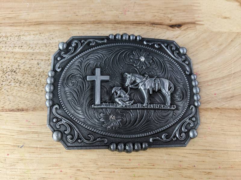 lot 76E image: Ornate Western Christian Belt Buckle - Brand New