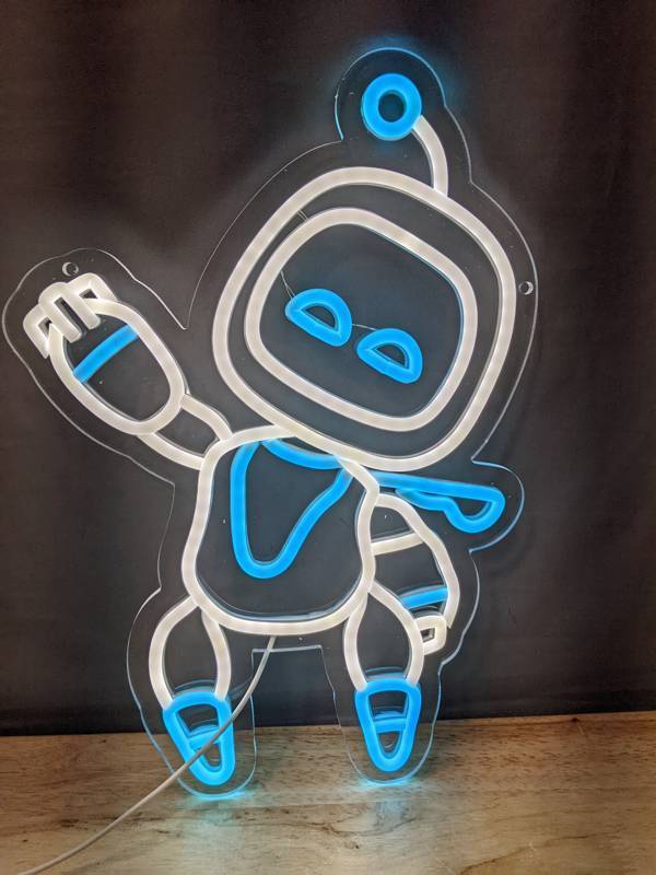 lot 9F image: Astro Bot Neon LED Wall Sign, 16.5 - Brand New