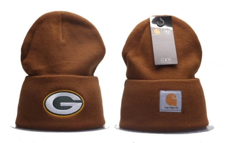 lot 28C image: Brand New Carhartt Green Bay Packers Embroidered NFL Football Beanie Winter Hat I
