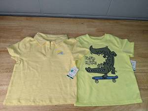 lot 404 image: 2 Brand New Garanimals Toddler Shirts, Size 18M, Yellow - New P