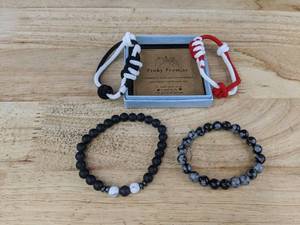 lot 239 image: 2 Pinky Promise and 2 Gemstone Bead Bracelets - Brand New