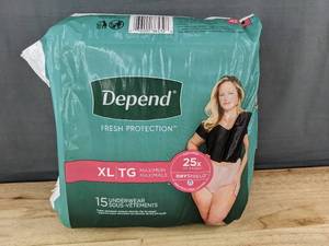 lot 280 image: 15 Depend Fresh Protection Underwear, XL - Brand New