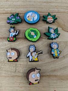 lot 14L image: 10 Rick and Morty Shoe Charms - Brand New