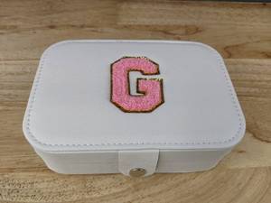 lot 107 image: Jewelry Box with Pink G Initial - Brand New B