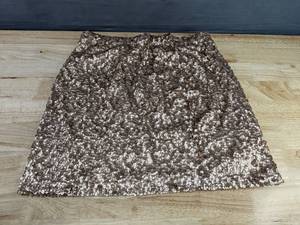 lot 154 image: Womens Rose Gold Sequin Skirt XL Elastic Waist - Brand New B