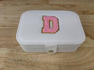 lot 301M image: White Jewelry Box with D Patch - Brand New B