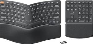 lot 161 image: ProtoArc EK04 Ergonomic Wireless Keyboard, $70 Retail - Brand New B