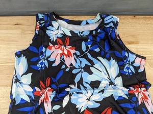 lot 177 image: Womens Sleeveless Floral Dress Small Blue Black Red White - Brand New B