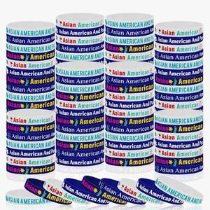 lot 181 image: 100 Asian American Pacific Islander Heritage Month Silicone Bracelets - Brand New