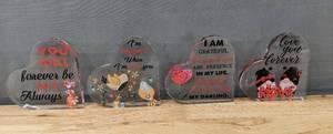 lot 182 image: 4 Heart-Shaped Acrylic Inspirational 4.5 Plaques - Brand New B
