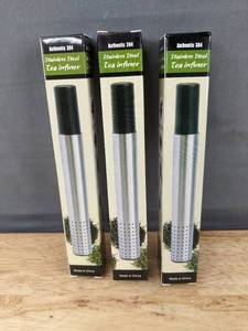 lot 305M image: 3 Stainless Steel Tea Infusers - Brand New B