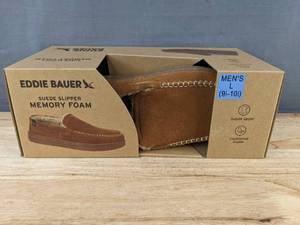 lot 80L image: Eddie Bauer Mens Suede Slippers Memory Foam Size L 9.5-10.5