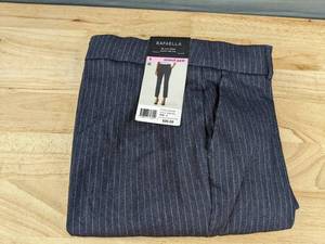 lot 229 image: Rafaella Womens Stretch Pant Charcoal Pinstripe Size 6, $89 Retail - Brand New