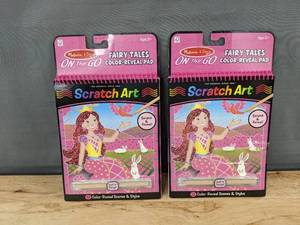 lot 273 image: 2 Melissa and Doug Fairy Tales Scratch Art Color-Reveal Pads - Brand New
