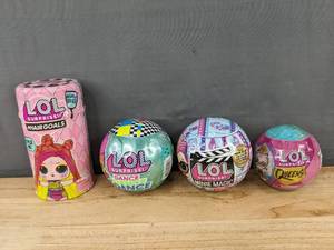 lot 60M image: 4 LOL Surprise Dolls Dance Dance Dance, Hairgoals, Movie Magic, Queens - Brand New M
