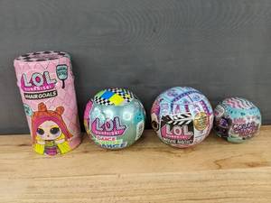 lot 116M image: LOL Surprise Doll & Pet 4-Pack Ball Bundle with Hairgoals, Dance, Movie Magic - Brand New M