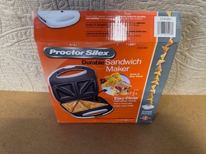 lot 24 image: Proctor Silex Durable Sandwich Maker in Open Box
