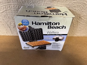 lot 32 image: Hamilton Beach Waffle Maker Stainless Steel Belgian Style